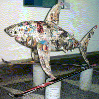 The Shark statue called CyberSkiBum
