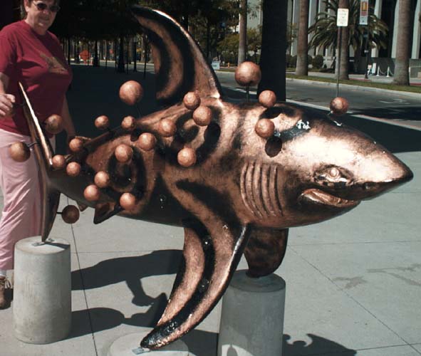 The Shark statue called SharkWithBalls