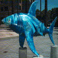 The Shark statue called Squalo